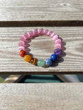 Chakra Beaded Bracelet (Pink, Black)