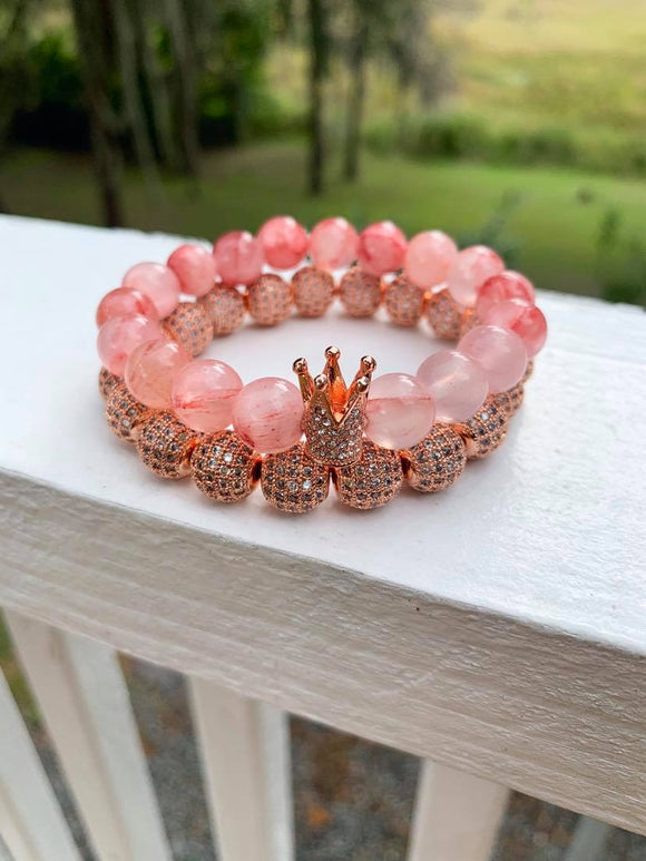 Rosé Beaded Bracelet Set